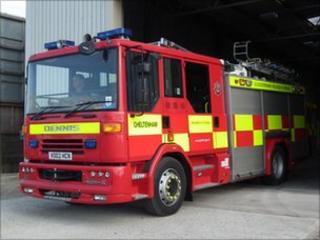 A fire engine in Cheltenham