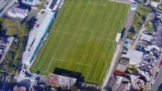 Farrar Road aerial pictures taken in 2004 (copyright: Bangor City Football Club)