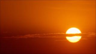 setting sun