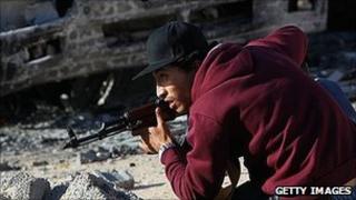 Rebel fighter in Misrata. 18 April 2011
