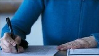 Teacher marking work