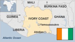 Map of Ivory Coast