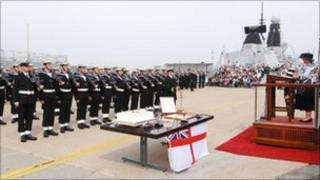 "Christening" ceremony onboard HMS Diamond
