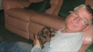 Gary Rowlinson with Bailey the dog