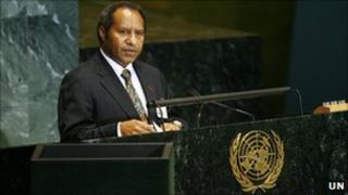Samuel Abal, Minister for Foreign Affairs, Trade and Immigration of Papua New Guinea addresses the general debate of the sixty-fourth session of the General Assembly in 2009. UN Photo/Marco Castro