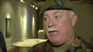 Major John Cotterill in an exhibition space at Nottingham Castle