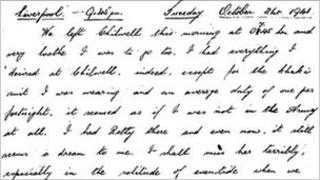 Excerpt from diary