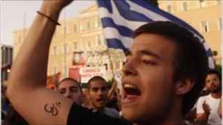 Greek protester
