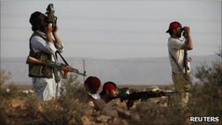 Libyan rebels near the western town of Chakchuk, 4 June 2011