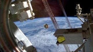 Millfield tie pin in the US space shuttle Discovery