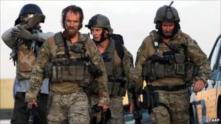Foreign troops who took part in a military operation against Taliban militants who attacked the Intercontinental hotel in Kabul on 29 June 2011