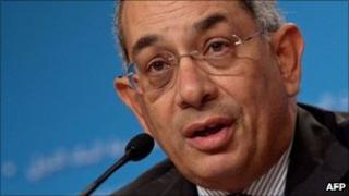 File photo of former Egyptian Finance Minister Youssef Boutros Ghali, who is being tried in absentia after fleeing post-revolutionary Egypt