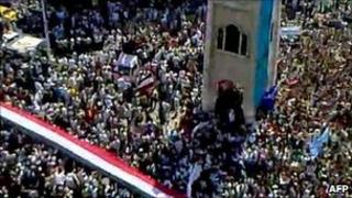 YouTube image said to be of protest in Hama on 1 July