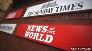 A News of the World sign