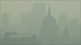 Smog in London in April
