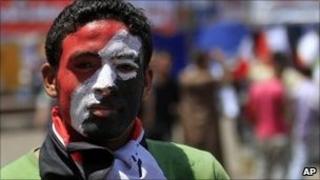 An Egyptian protester at Tahrir Square, 12 July