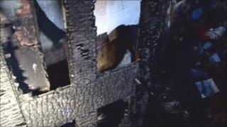 The lower floor of the school's gate lodge was set alight