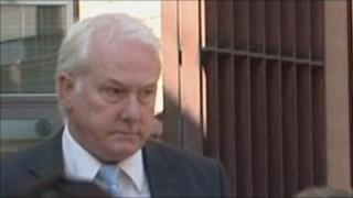 Peter Rowell leaving Bristol Court on 14 July 2011