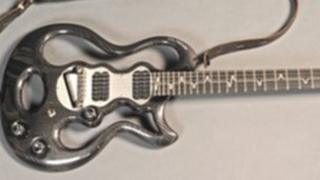 The custom-made polycarbonate Handle guitar