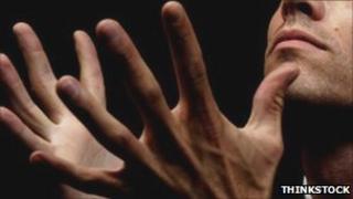 Man preparing to catch