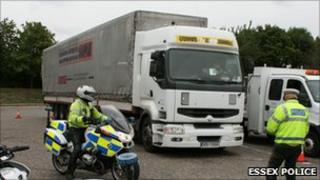 Lorry stopped by police