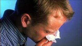 Man sneezing