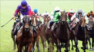 Horse race at Newmarket