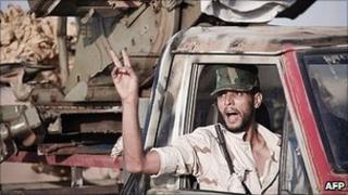 Rebel troops head towards Brega. 18 July 2011