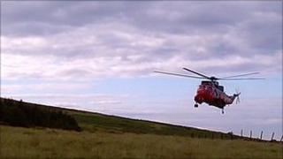 Helicopter search team