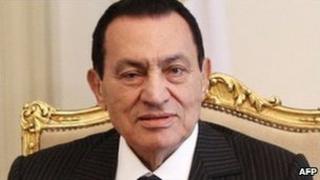 Egyptian President Hosni Mubarak, file pic