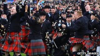 Field Marshal Montgomery Pipe Band celebrate world title win