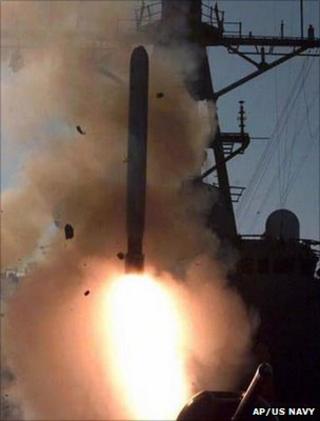 File photo of missile being launched from US naval vessel (Image: AP/US Navy)