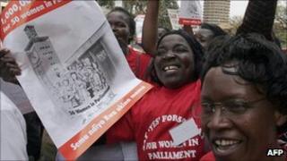 Women protest in Nairobi for greater parliamentary representation (archive shot)