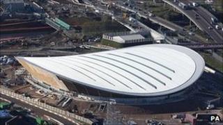 The site of the Olympic velodrome in east London