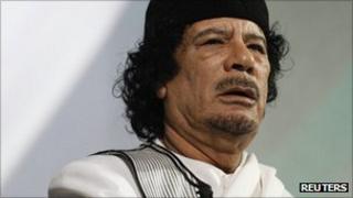 Libyan leader Colonel Gaddafi