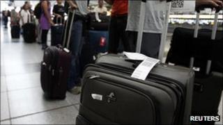 Passengers at JFK airport in New York