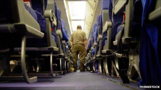 Interior of a passenger plane