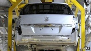 Vauxhall production line at the firm's factory in Ellesmere Port, Cheshire