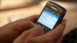 Person using Blackberry