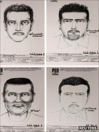 Artist's impressions of some of those sought in connection with the 25 August arson attack on the Casino Royale