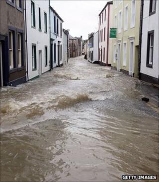 A street in Cockermouth, Cumbria, November 2009 (Getty Images)