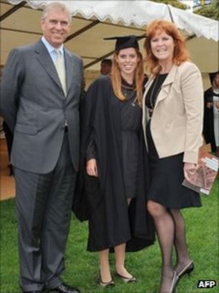 The Duke of York, Princess Beatrice and the Duchess of York