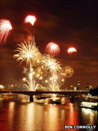 The fireworks at the Thames Festival in 2008 (photo: Ben Connolly)