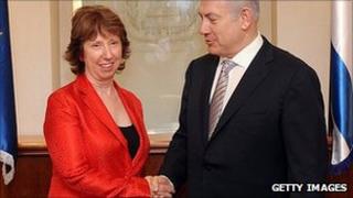 Catherine Ashton with Benjamin Netanyahu. 13 Sept 2011