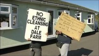 Traveller protesters at dale Farm