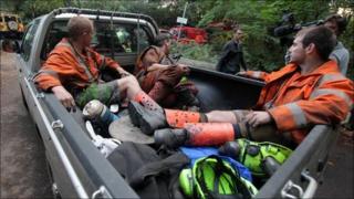 Mine rescue workers