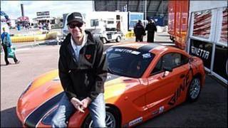 Lawrence Tomlinson with one of his Ginetta cars