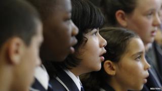 Schoolchildren singing