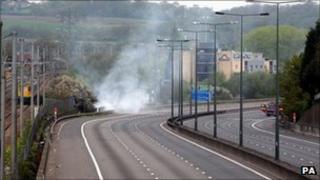 M1 motorway fire
