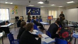 Andy Butcher in classroom